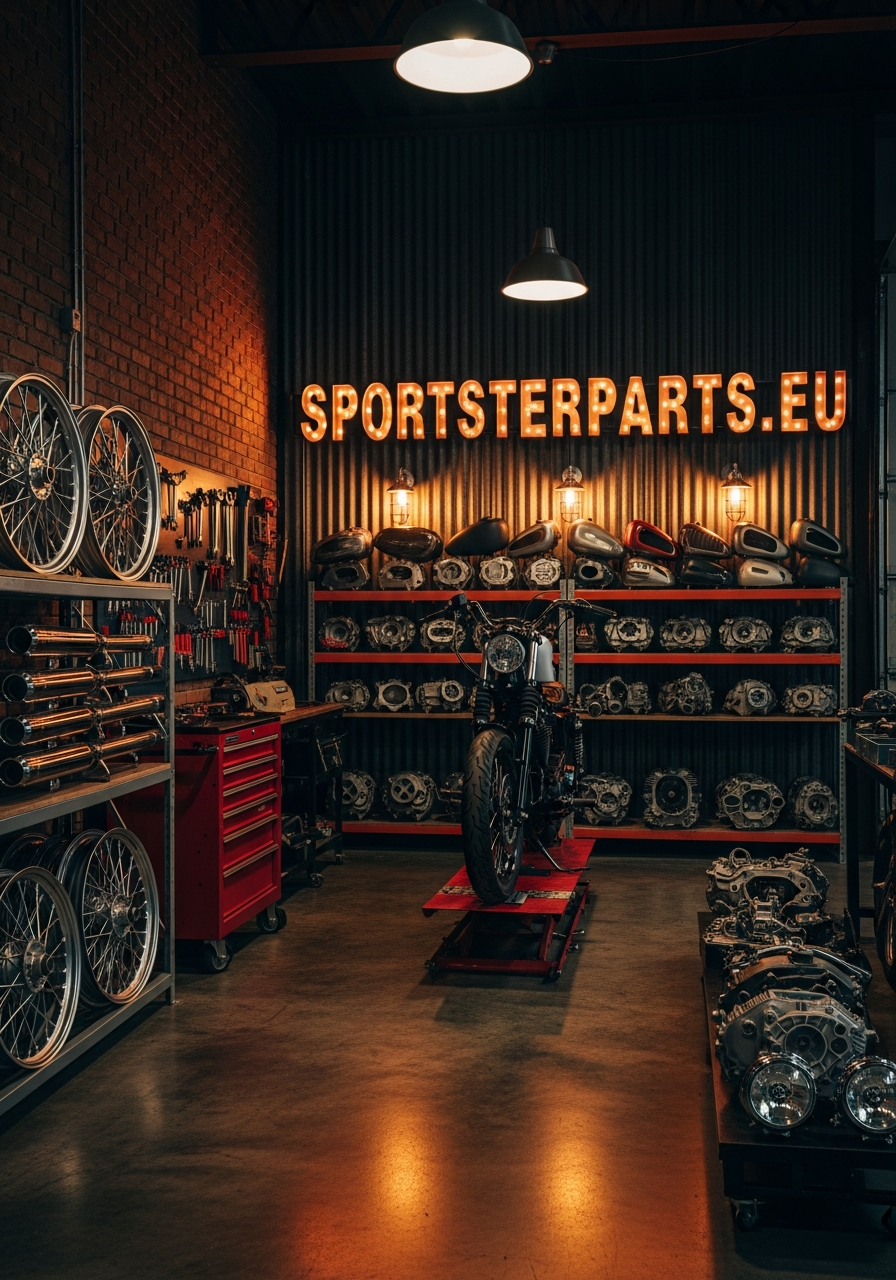 Harley-Davidson Sportster custom — piezas reales en stock europeo